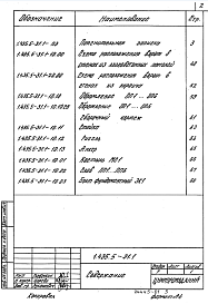 Состав альбома. Серия 1.435.5-31 ВоротаВыпуск 1 Указания по применению. Узлы. Рабочие чертежи