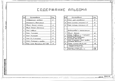 Состав альбома. Типовой проект 264-24-13.88Альбом 2 Отопление и вентиляция. Водопровод и канализация