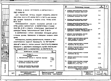 Состав альбома. Типовой проект 67-011/1.2Альбом 3.87 Примененный из ТП 67-011/1 Изделия заводского изготовления