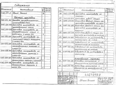 Состав альбома. Серия 4.407-259 ПрокладкаВыпуск 1 Рабочие чертежи