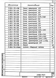 Состав альбома. Серия 3.503.1-76 ПромежуточныеВыпуск 4 Арматурные изделия для монолитных конструкций. Рабочие чертежи 