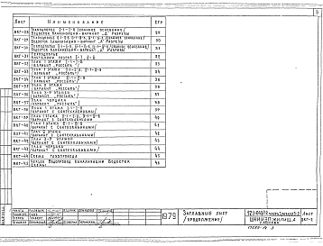 Состав альбома. Типовой проект 121-043/1.2Часть 3  Раздел 3-2  Водоснабжение, канализация и газопровод
