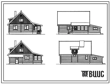 Типовой проект 146-214-7.87 Мансардный одноквартирный 4-комнатный дом, сблокированный с хозпостройкой