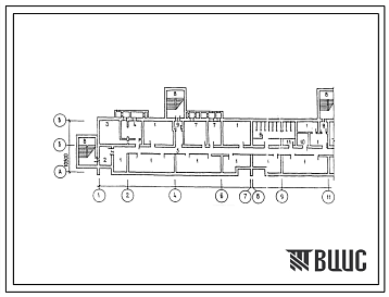 Фасады Типовой проект А-IV-1600(113-87-70.3.87) Помещения  общественного назначения,размещаемые в подвале 5 этажного шестисекционного дома на 89 квартир, (убежище на 1600 человек, размеры убежища 103,84м на 10,8м, режимы вентиляции 1,2).