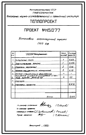 Состав Проект Н5077 Установка горелки газомазутной ГМП-5А