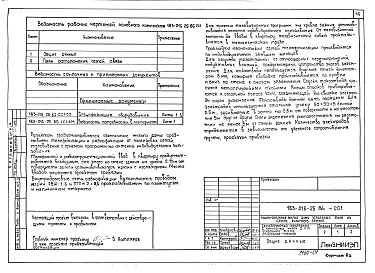 Состав альбома. Типовой проект 183-216-25.86Альбом 1 Архитектурно-строительные чертежи. Чертежи по инженерному оборудованию