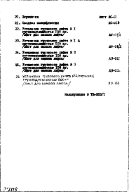 Состав альбома. Типовой проект IX-17-43Часть 1/0 Раздел 1 Архитектурно-строительные чертежи подземной части здания