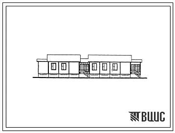 Типовой проект 420-21-3 Инвентарные здания контейнерного типа. Одноэтажный дом на 4 квартиры для строительства в 1В и 1Д климатических подрайонах, 2 и 3 климатических районах