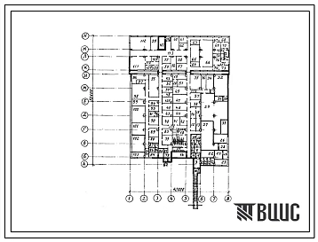 Типовой проект В-3-150-82(13) Заглубленное здание вспомогательного назначения, (убежище на 150 человек, размеры убежища 55,6м на 42м, режимы вентиляции 1,2).