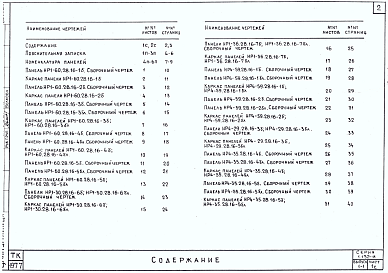 Состав альбома. Серия 1.132-11 ПанелиВыпуск 1-1 Панели лоджий со спаренными окнами и балконными дверями. Рабочие чертежи