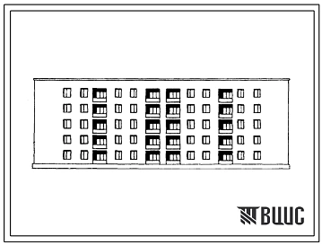 Типовой проект 155-102-30/1 Пятиэтажный дом на 80 человек для одиноких и малосемейных на 60 квартир (однокомнатных 1А-40, двухкомнатных 2А-20). Для строительства в 3Б климатическом подрайоне