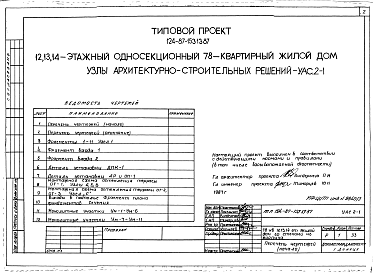 Состав альбома. Типовой проект 124-87-153.13.87Альбом 3 Узлы архитектурно-строительных решений