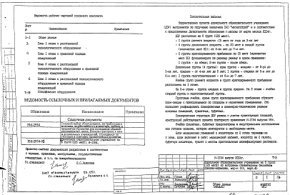 Состав альбома. Типовой проект И-1194Альбом 2 ТФ- Технология функциональная