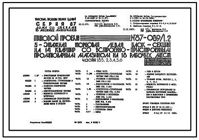 Типовой проект 87-089/1.2 Пятиэтажная торцовая левая блок-секция на 14 квартир со встроенно-пристроенным промтоварным магазином на 18 рабочих мест