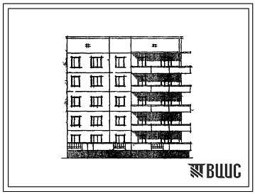 Типовой проект 108-024 Пятиэтажная крупнопанельная блок-секция на 10 квартир торцевая правая (3Б.5Б)