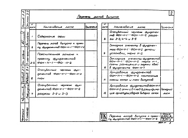 Состав альбома. Серия 3.004-8 МонолитныеВыпуск 11 Фундамент под компрессор угловой марки 3ГП-20/9 Краснодарского компрессорного завода. Рабочие чертежи.