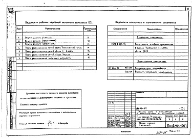 Состав альбома. Типовой проект 184-05м.87Альбом 7 Средства связи (СС 1-1)