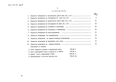 Состав альбома. Типовой проект 222-1-475.86Альбом 7 Ведомости потребности в материалах