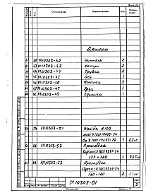 Состав альбома. Проект 10303 ПечьАльбом 1 Конструкторская документация. Рабочие чертежи.