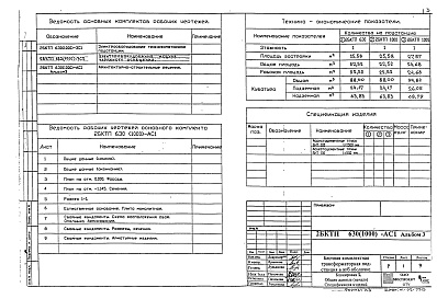 Состав альбома. Типовой проект 2БКТП-630-1000Альбом 3 Блокировка 2 Архитектурно-строительные решения