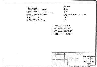 Состав альбома. Шифр РС 7702-89Альбом 2 Рабочие чертежи. РС 7702-89