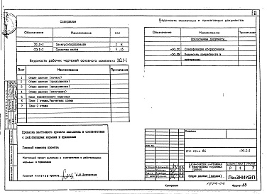 Состав альбома. Типовой проект 178-02см.86Альбом 5 Электрооборудование (ЭО.1-1)