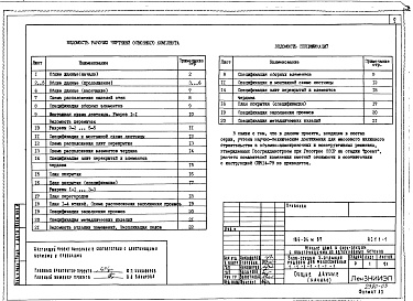 Состав альбома. Типовой проект 184-04м.87Альбом 3 АС1.1-1 Архитектурно-строительные решения выше отм. 0.000