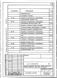 Состав альбома. Типовой проект 602-0119.90Альбом 10 Ведомости потребности в материалах
