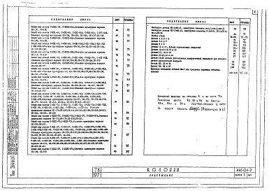 Состав альбома. Серия ИИС-04-2 СборныеВыпуск 7 Многоэтажные железобетонные колонны сечением 400х400 мм для зданий высотой этажей 3,3 и 4,2 м
