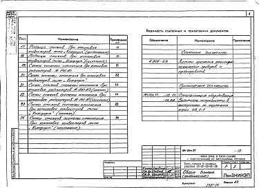 Состав альбома. Типовой проект 184-05м.87Альбом 4 Отопление и вентиляция (ОВ 1-1)