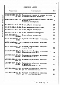Состав альбома. Типовой проект А-II,III,IV-2500-319.86Альбом 9 Ведомости потребности в материалах