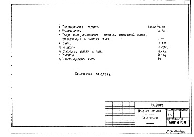 Состав альбома. Шифр РС 1909Альбом 1 Рабочие чертежи