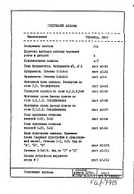Состав альбома. Типовой проект 2Э-02-6Часть 1 Раздел 1.0.1 Архитектурно-строительные чертежи подземной части здания