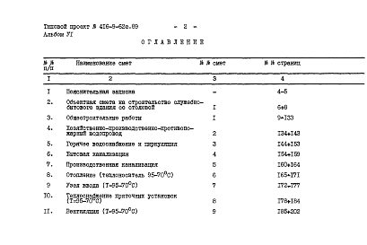 Состав альбома. Типовой проект 416-9-62с.89Альбом 6 Сметы