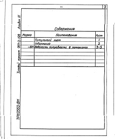 Состав альбома. Типовой проект 907-2-198Альбом 3 Ведомости потребности в материалах