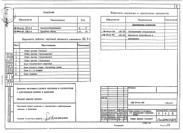 Состав альбома. Типовой проект 178-04см.86Альбом 5 Электрооборудование (ЭО.1-1)