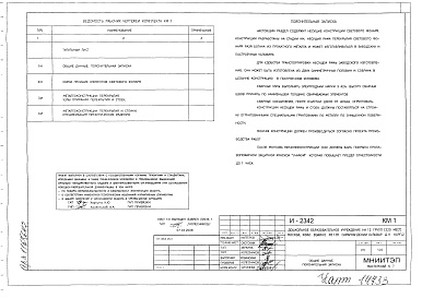 Состав альбома. Типовой проект И-2342КМ1 Конструкции металлические .